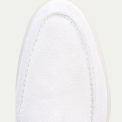 Classico | Mocasín de Gamuza — Blanco Perla