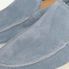 Classico | Mocasín de Gamuza — Celeste