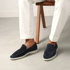 Classico | Mocasín de Gamuza — Azul Marino