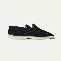 Classico | Mocasín de Gamuza — Azul Marino