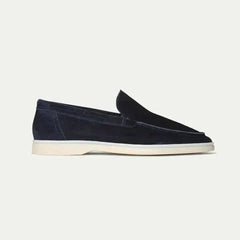 Classico | Mocasín de Gamuza — Azul Marino
