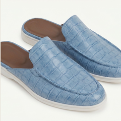 Yacht Croco | Mocasín Abierto — Azul · Edición Limitada