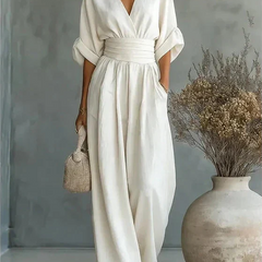 Elisa | Jumpsuit Fluido Elegante con Escote en V