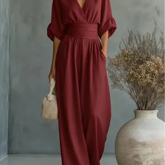 Elisa | Jumpsuit Fluido Elegante con Escote en V