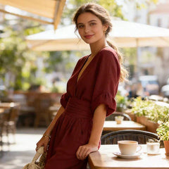 Elisa | Jumpsuit Fluido Elegante con Escote en V