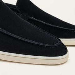 Classico | Mocasín de Gamuza — Azul Marino