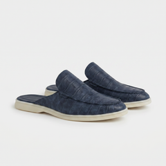 Yacht Croco | Mocasín Abierto — Azul Marino · Edición Limitada