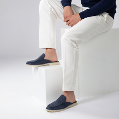 Yacht Croco | Mocasín Abierto — Azul Marino · Edición Limitada