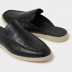 Yacht Croco | Mocasín Abierto — Negro · Edición Limitada
