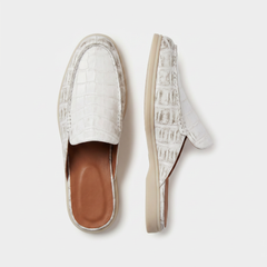 Yacht Croco | Mocasín Abierto — Blanco · Edición Limitada