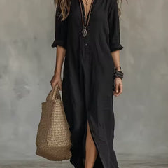 Solene | Vestido Largo Amplio con Botones